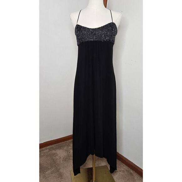 NWT Laundry Shelli Segal Y2K Black Dress 10 Whimsigoth Fairy Grunge Witchy Vamp - Picture 1 of 12
